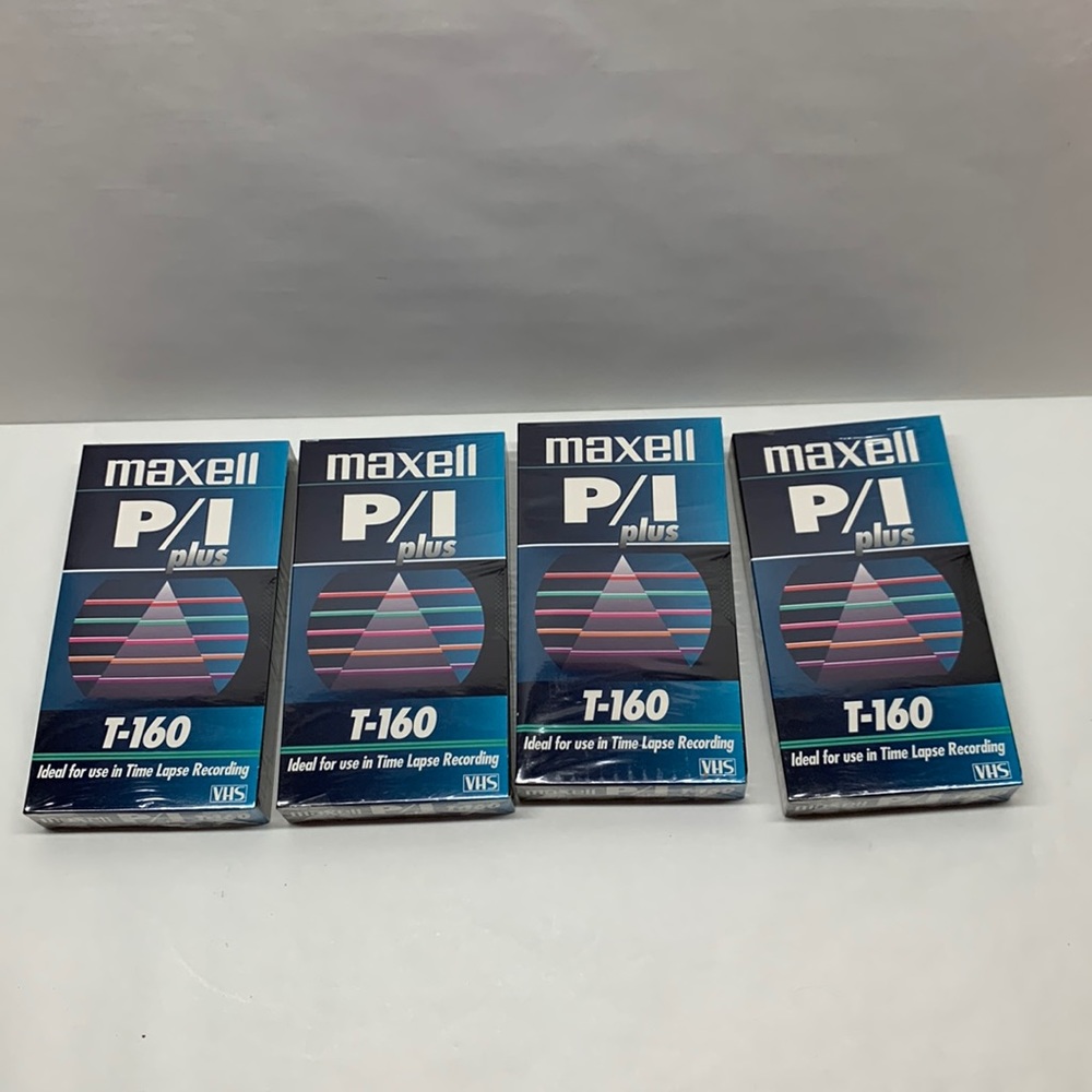 Maxwell P/I plus T-160 time lapse recording VHS EP 8 hours blank tapes set 4